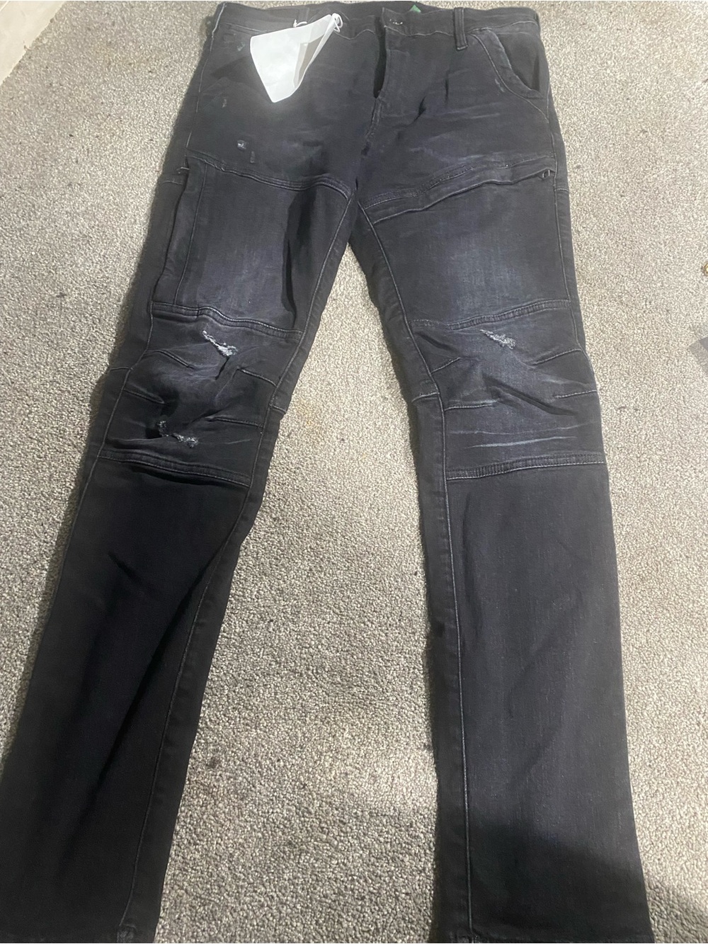 G-Star Slim Black Distressed Skinny Jeans